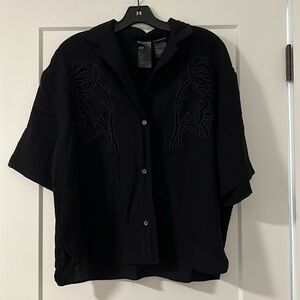 H&M embroidered button down
